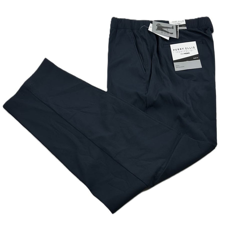 Translation missing: en.Perry Ellis Portfolio Men's Slim-Fit Drawstring Dress Pants - Dark Sapphire-2XL