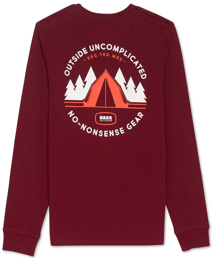 Translation missing: en.Bass Outdoor Men's Tent Graphic Long-Sleeve T-Shirt in Cabernet-Small