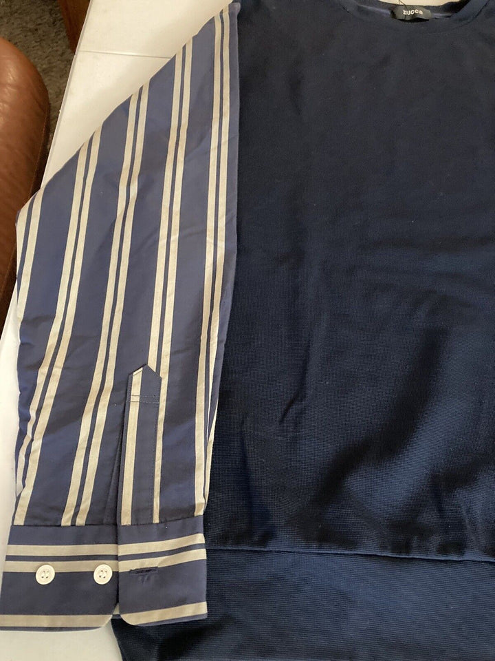 Translation missing: en.ZUCCa Men's 13 SHIRT COMBINED J Shirt Sweater Navy-Medium