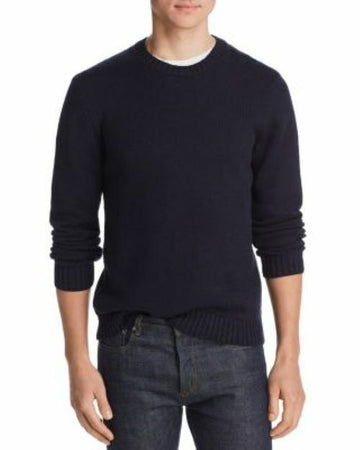 Translation missing: en.The Men's Store Mens 100% Cotton Slub Knit Ribbed Crew Neck Sweater Navy Small