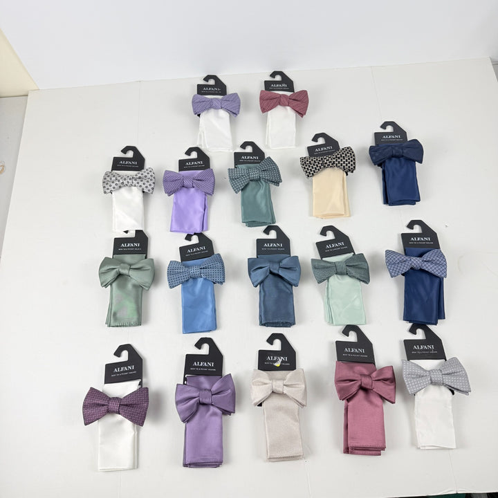 Translation missing: en.Alfani Men's Textured Bow Tie &amp; Pocket Square Set Wedding Formal Volume Pricing