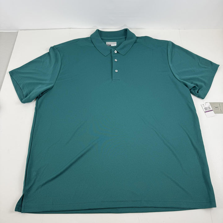 Translation missing: en.PGA TOUR  Airflux Regular-Fit Mesh Performance Golf Polo Shirt - Storm Green-2XL