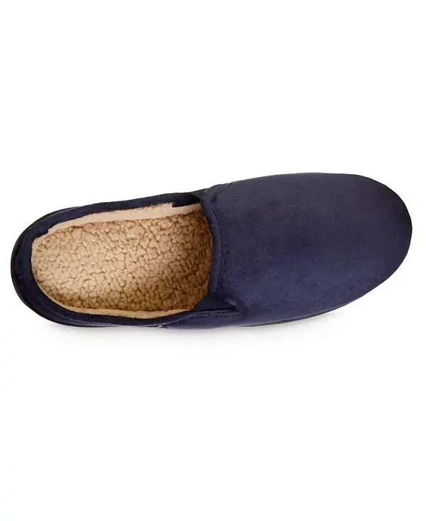 Translation missing: en.isotoner Advanced Memory FoamMicrosuede Hoodback Slip Men's Slippers Navy-Med8-9
