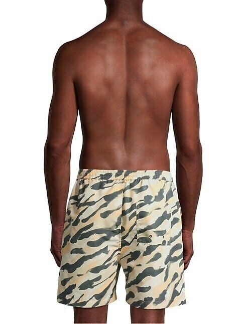 Translation missing: en.Nanushka Men's Kenan Hand-Painted Abstract Animal Print Swim Shorts Multi-Large