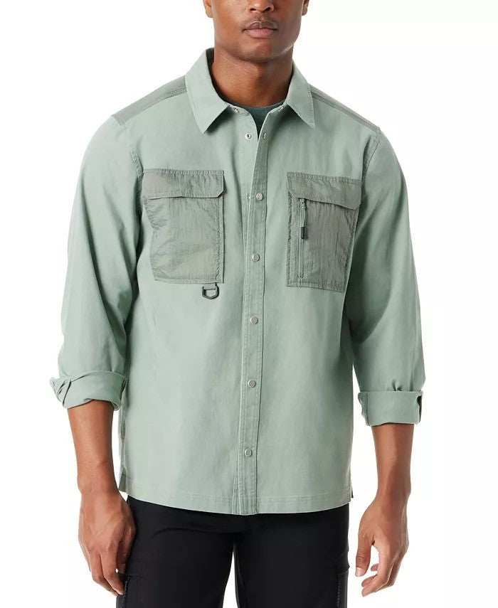 Translation missing: en.Bass Outdoor Shirt Jacket Men's 2XL Lily Pad Green Relaxed Fit Worker Stretch