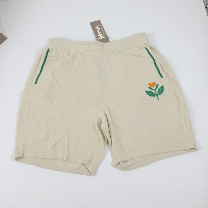 Translation missing: en.All Good Things Are Welcome Here French Terry Cotton Tennis Shorts Cream-XL