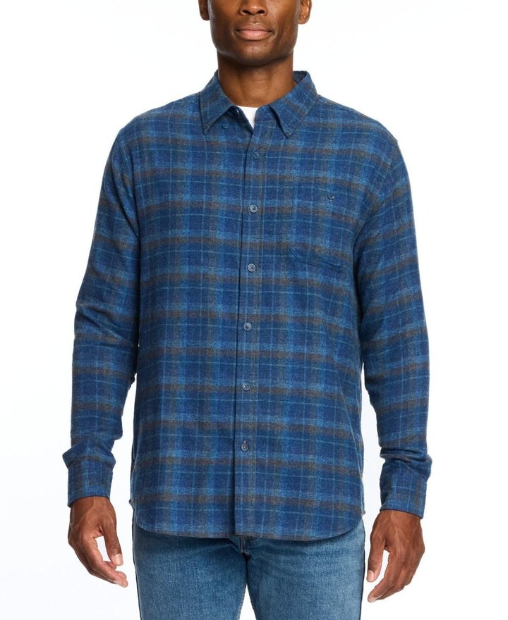 Translation missing: en.Weatherproof Vintage Men's Regular-Fit Plaid Flannel Shirt - Ink Blue-Small