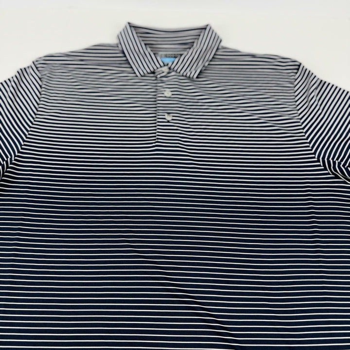 Translation missing: en.PGA Tour Men's Feeder Stripe Performance Golf Shirt Size Medium Peacoat Blue