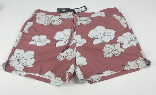Translation missing: en.Ted Baker Men's Ampbell Large Scale Floral Swim Trunks Mid Pink-US Large UK 5