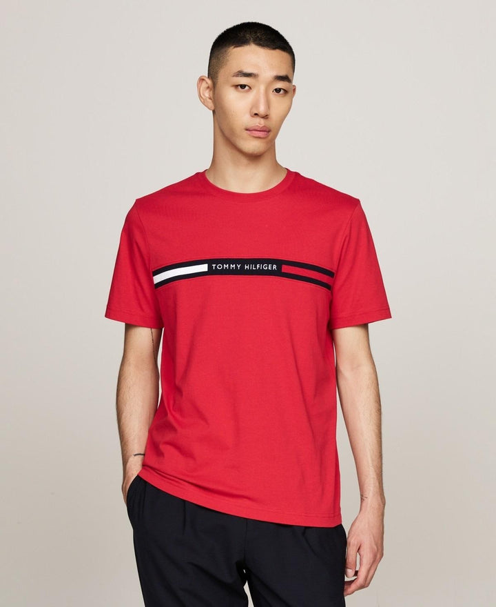 Translation missing: en.Tommy Hilfiger Men's Big &amp; Tall Chest Insert Short Sleeve T-Shirt Med Red-3XLT