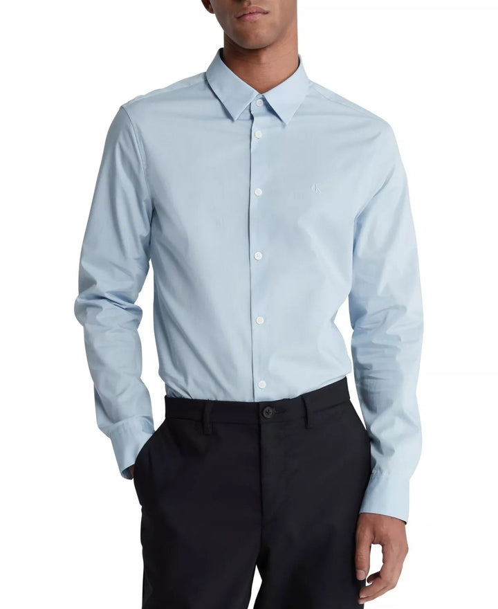 Translation missing: en.Calvin Klein Men's Slim-Fit Refined Button-Down Shirt Celestial Blue-XL