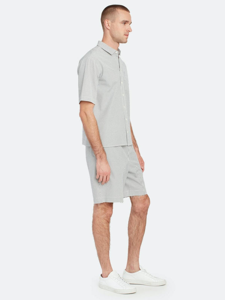 Translation missing: en.ATM Anthony Thomas Melillo Striped Regular Fit Short Sleeve Button-Down Shirt-M