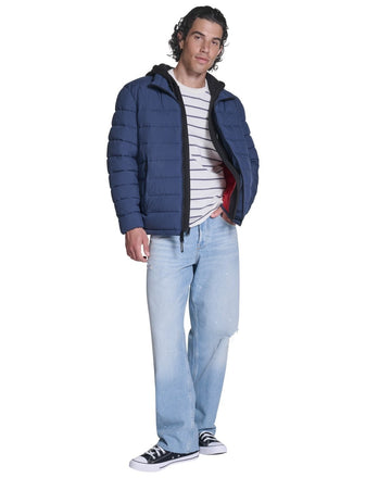 Translation missing: en.Converse Men's Lightweight Hooded Bib Puffer Jacket - Converse Navy-XL