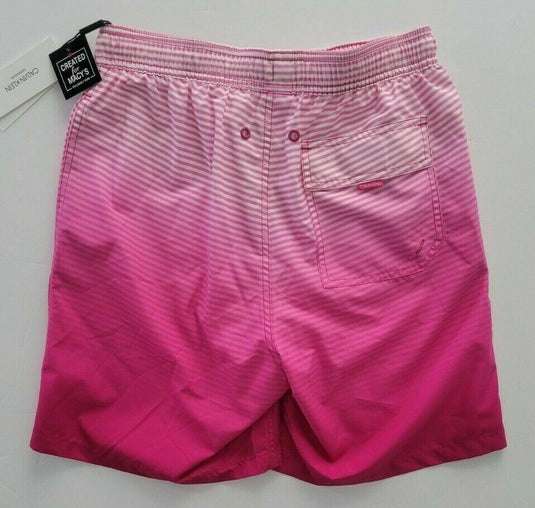 Translation missing: en.Calvin Klein Men's Quick-Dry Uv 50+ Ombre Stripe 7" Swim Trunks Rosebud-2XL