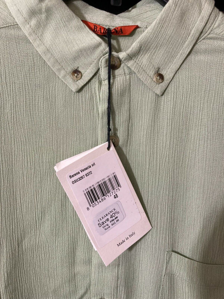 Translation missing: en.Barena Venezia SRL Overshirt in solid Sage Green-Size 3XL