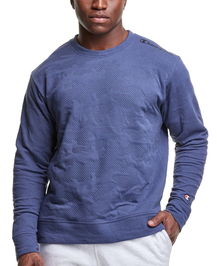 Translation missing: en.Champion Men's Textured Sport Layering Crew Sweatshirt Classic Sky Blue-Large