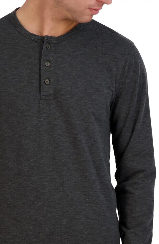 Translation missing: en.And Now This Men's Long Sleeve Henley T-Shirt in Black-Size 2XL