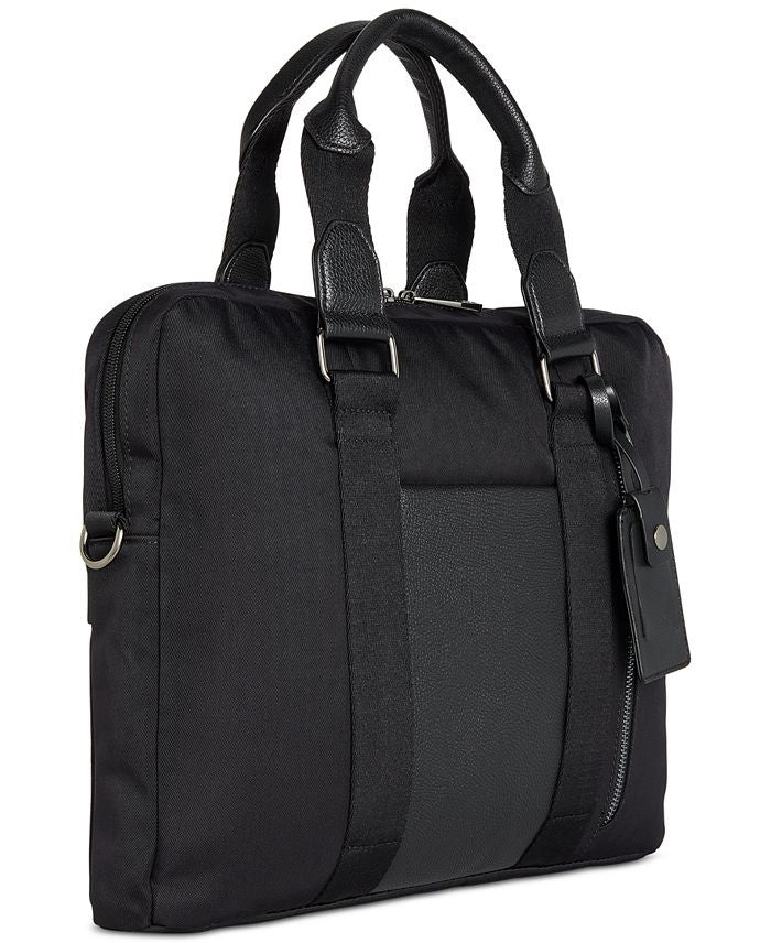 Translation missing: en.Alfani Mens Faux Trim Organizational Messenger Briefcase Black 16W x 12"H x 2"D