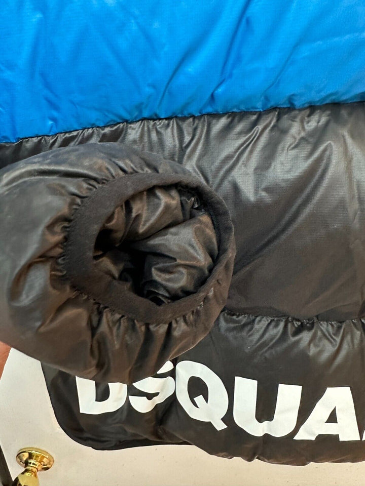 Translation missing: en.DSQUARED2 Men's Down Color-block Puffer Jacket in Black/Blue_Size EU 50 US L 40