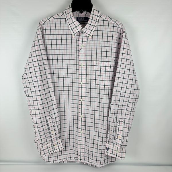 Translation missing: en.Polo Ralph Lauren Custom Fit Cotton Poplin Shirt White Taylor Rose Multi-XL