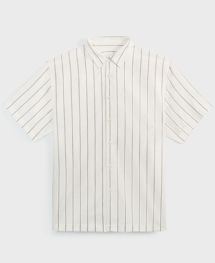 Translation missing: en.Mode of One Mens Relaxed-Fit Striped  Woven Button Shirt Neo Natural-XL