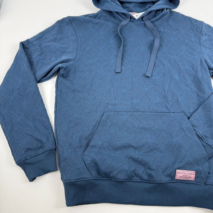 Translation missing: en.Scotch And Soda Geo Print Cotton Blend Hoodie Teal Blue-Size Small
