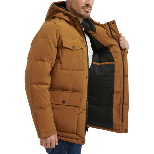 Translation missing: en.Levi's Men's Quilted Four Pocket Parka Hoody Jacket - Worker Brown-2XL