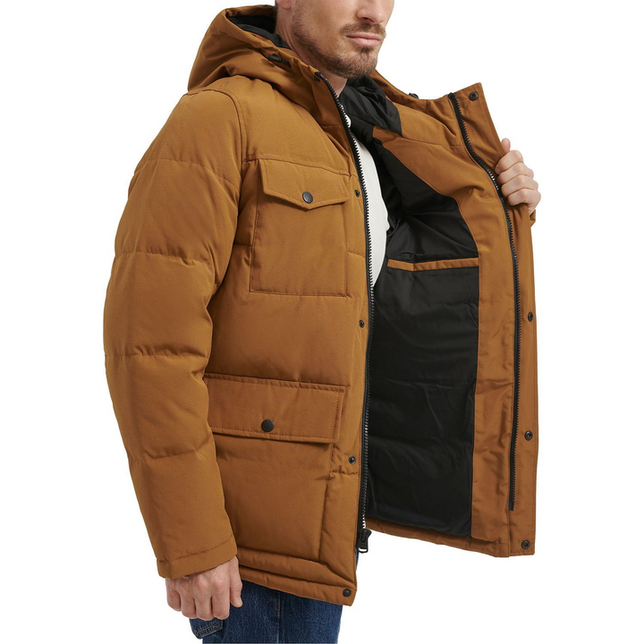 Translation missing: en.Levi's Men's Quilted Four Pocket Parka Hoody Jacket - Worker Brown-2XL