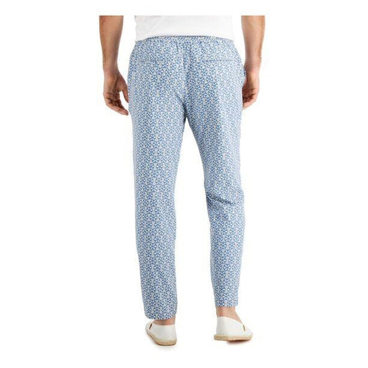 Translation missing: en.Tasso Elba Men's Medallion Print Silk Blend Drawstring Pants Blue/Grey Combo-Lrg