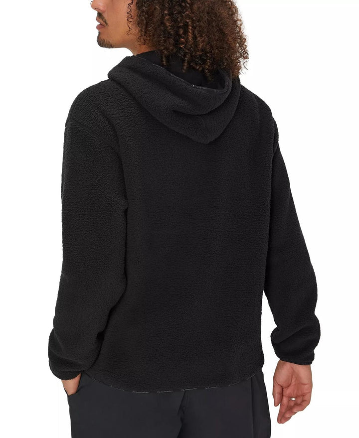 Translation missing: en.Champion Solid Faux-Shearling Pullover Hoodie in Black-Size Large