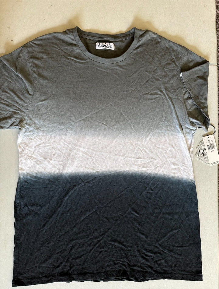 Translation missing: en.Mister NY Men's Cotton 3 Part Dip Dye T-Shirt Grey/White/Black-Small
