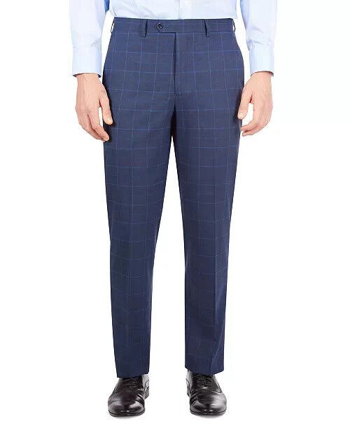 Translation missing: en.Sean John Men's Classic-Fit Check Suit Pants in Blue-Size 36x32