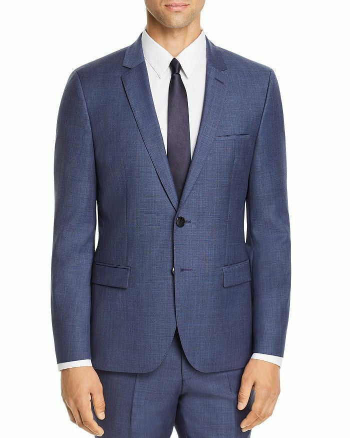 Translation missing: en.Hugo Boss Arti 193 Sharkskin Wool Extra Slim Fit Suit Jacket in Med Blue-40S