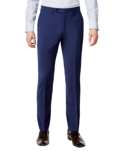 Translation missing: en.bar III Men's Skinny Fit Stretch Wrinkle-Resistant Wool Suit Pants in Blue-38x34
