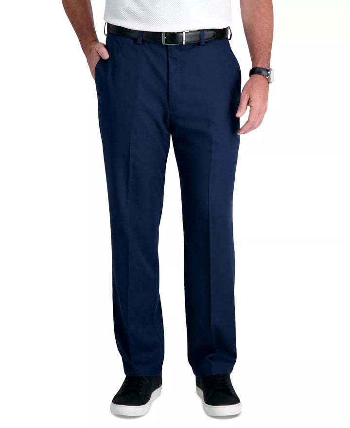 Translation missing: en.Haggar Men's Cool 18 Pro Reg-Fit 4-Way Stretch Moisture-Wick Pants Navy-38x30