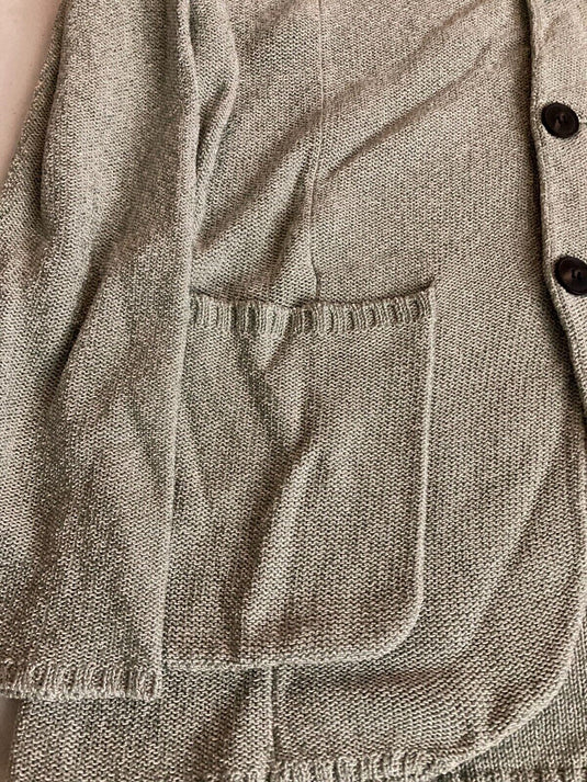 Translation missing: en.Major Department Store Designer Melange Knit Reg Fit Cardigan Sweater Green-L