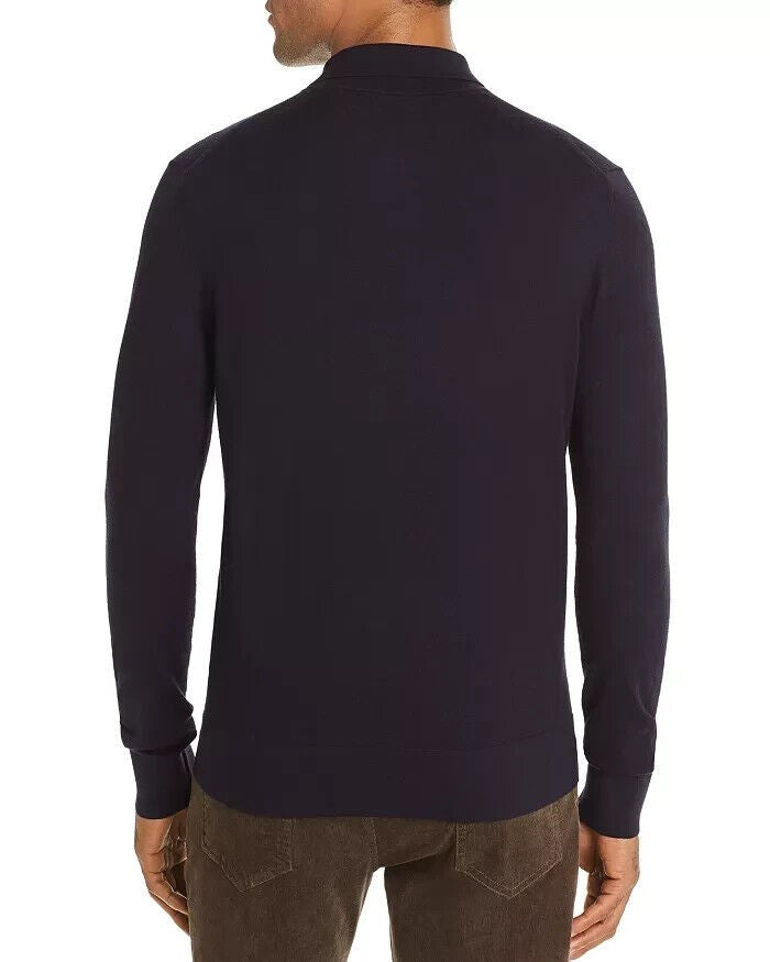 Translation missing: en.Major Department Store Designer L/S Wool Knit Classic Fit Polo Shirt Navy-XL