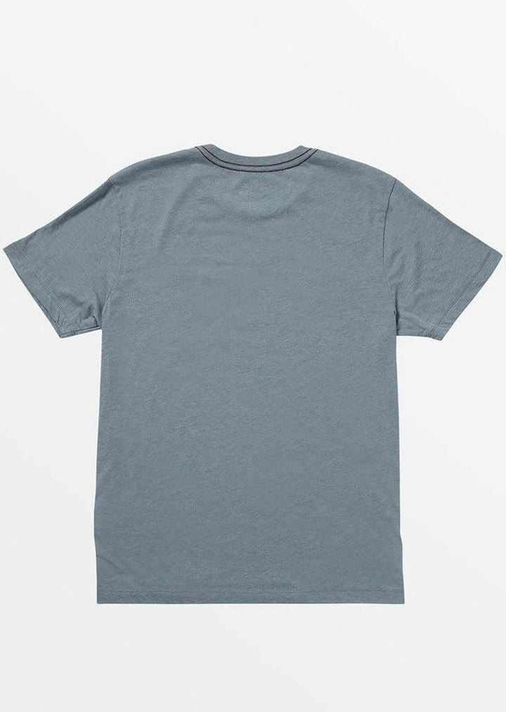 Translation missing: en.RVCA Men's Slim Fit Red Stitch Peak Graphic T-Shirt Flint Stone Blue-2XL