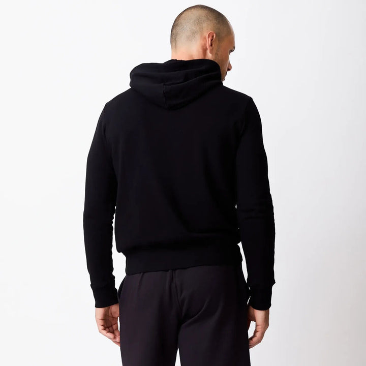 Translation missing: en.Monrow Men's Cotton Blend Waffle Knit Thermal Hoodie in Black-Size Small