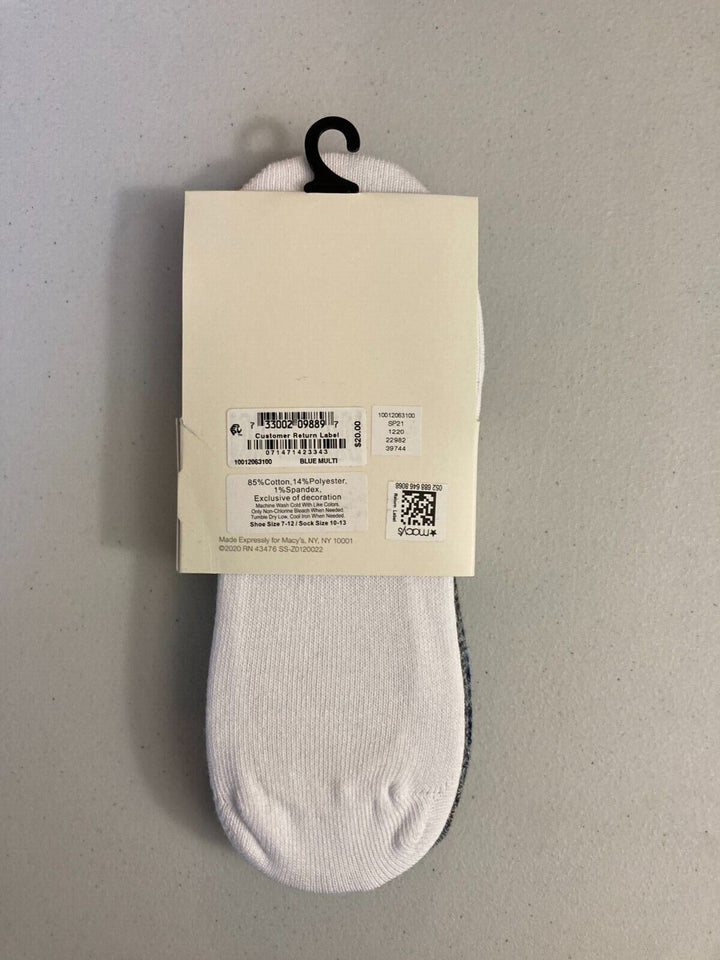 Translation missing: en.Sun + Stone Men's 3-Pk. No-Show Socks Blue Multi Size  7-12 Sock Size 10-13