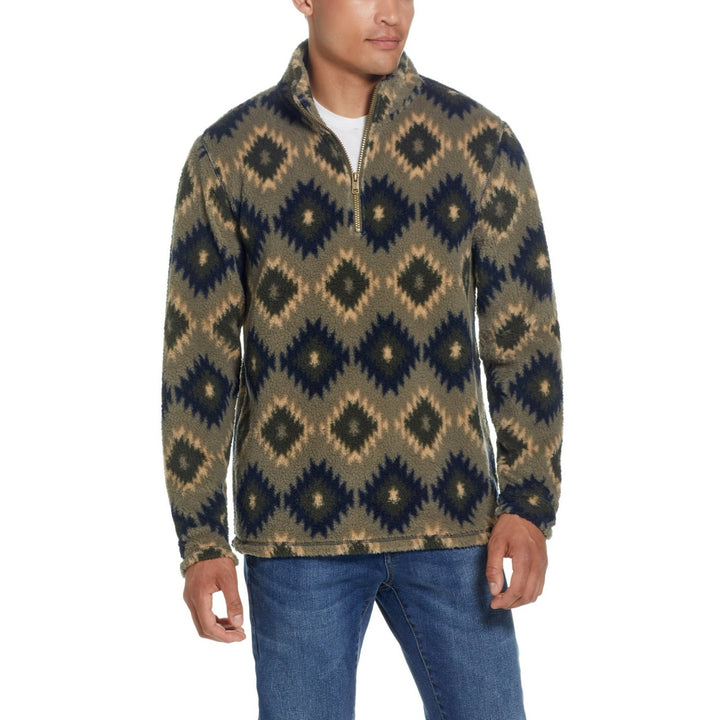 Translation missing: en.Weatherproof Vintage Men's Southwest Sherpa Quarter-Zip Sweater Vetiver-Large