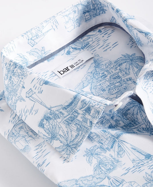 Translation missing: en.Bar III Dress Shirt Men's S 14-14.5 32/33 Multi Slim-Fit Amalfi Scenic Stretch