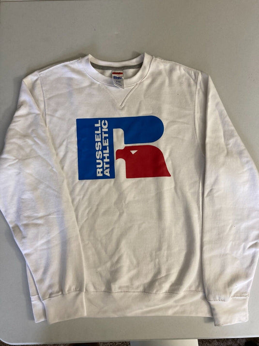 Translation missing: en.Russell Athletic Men's Ricardo Logo-Print Fleece Sweatshirt in White-Small