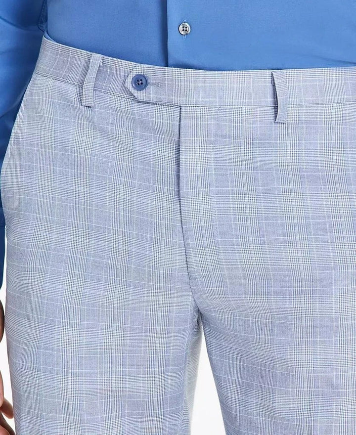Translation missing: en.Alfani Dress Pants Mens 32x32 Lt Blue Plaid Slim-Fit Stretch Alfatech Breathable