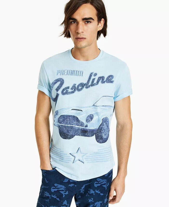 Translation missing: en.Sun + Stone Men's Car Graphic T-Shirt in Lt Blue-Size Small
