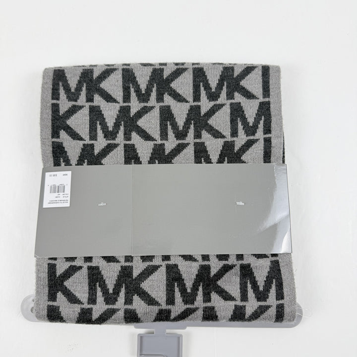 Translation missing: en.Michael Kors Unisex Logo Beanie &amp; Scarf Set in Grey-One Size