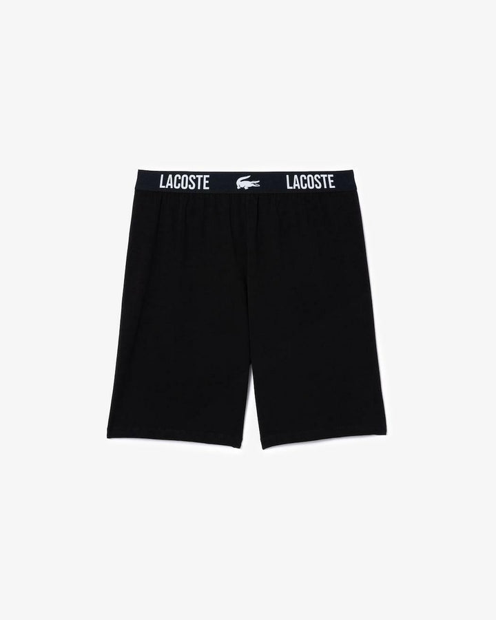 Translation missing: en.Lacoste Men's Straight Fit Logo Band Pajama Shorts Black-Size Small Cotton Blend