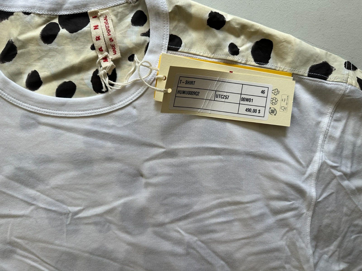 Translation missing: en.Marni Men's Animal-Print Organic Cotton T-Shirt Lily White-EU 46 US Small
