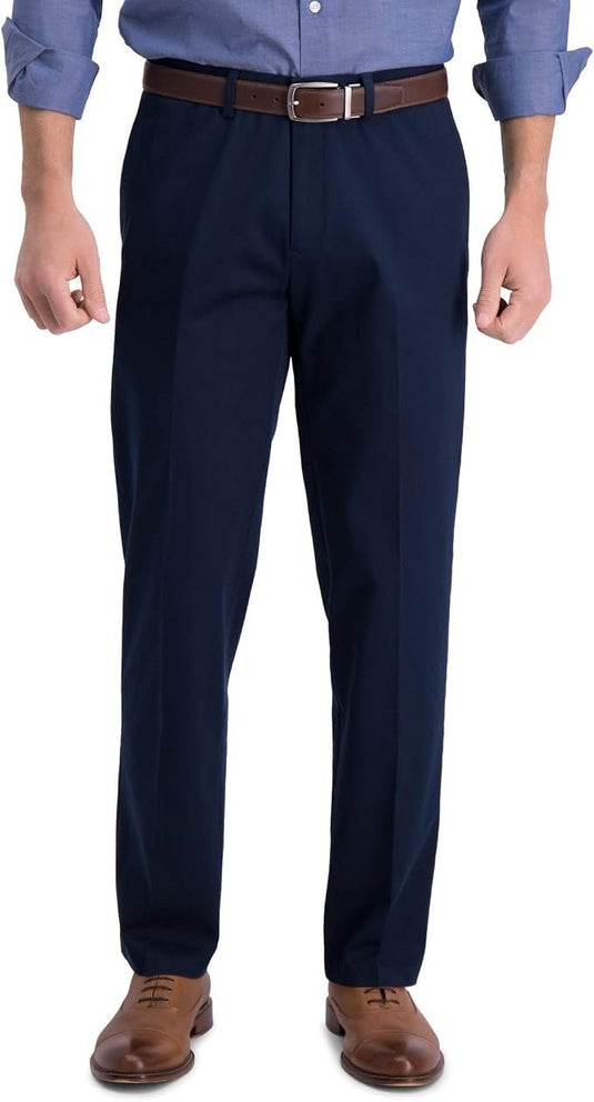 Translation missing: en.Haggar Mens Iron Free Premium Khaki Straight-Fit Flat-Front Pant Dk Navy-36x30
