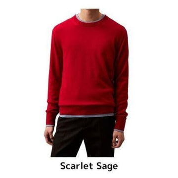 Translation missing: en.Calvin Klein Sweater Scarlet Sage Red Size Large All Cashmere Crewneck Reg Fit